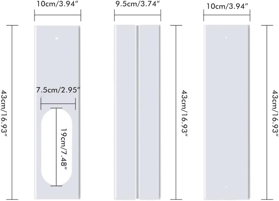  Kit De Fenêtre De Climatiseur Portable, 4 Panneaux Réglables, Joint De Fenêtre Coulissante, Kit De Ventilation AC Pour Unité AC Portable Avec Panneaux En PVC, (4 Pièces (10-43-140 Cm-130 Et
