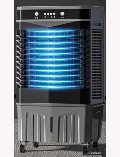 GENERIC Refroidisseur De Marais Portable, Ventilateur De Climatiseur évaporatif Avec 120 Oscillation, 3 Vitesses, Minuterie 12H, Packs De Glace Pour Le Garage De Patio Extérieur Intérieur, Refroidissement éne