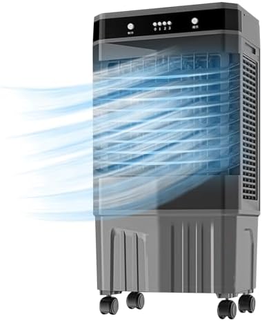 GENERIC Refroidisseur D'air évaporatif Portable, Réservoir De 10,5 Gallons, Fonction 3-en-1 Avec Paquets De Glace, 360 Roues Pour Le Refroidissement De Bureau à Domicile, Humidificateur Efficace Sur Le Plein