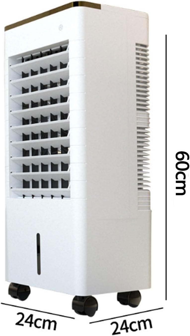  Ventilateur Climatiseur Portable, Rafraîchisseur D'air Par évaporation à 3 Vitesses Avec Grand Réservoir D'eau, Humidificateur Et Purificateur, Minuterie 12 Heures, 75 W, Pour La M