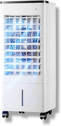 GENERIC Refroidisseur D’air évaporatif Portable Avec Réservoir D’eau De 9 Litres, 4 Boîtes De Refroidissement, Ventilateur D’oscillation à 90° Et 3 Niveaux De Vitesse – Idéal Pour La Chambre à Coucher, Le Bur