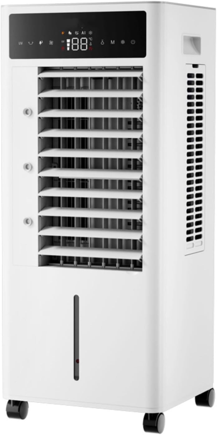 GENERIC Climatiseur Mobile Refroidisseur D'air évaporatif Avec Télécommande Oscillation 60° Réservoir 10L 3 Modes & Vitesses Silencieux Sans Fenêtre Swamp Cooler Ventilateur Unité AC Chambre Bureau
