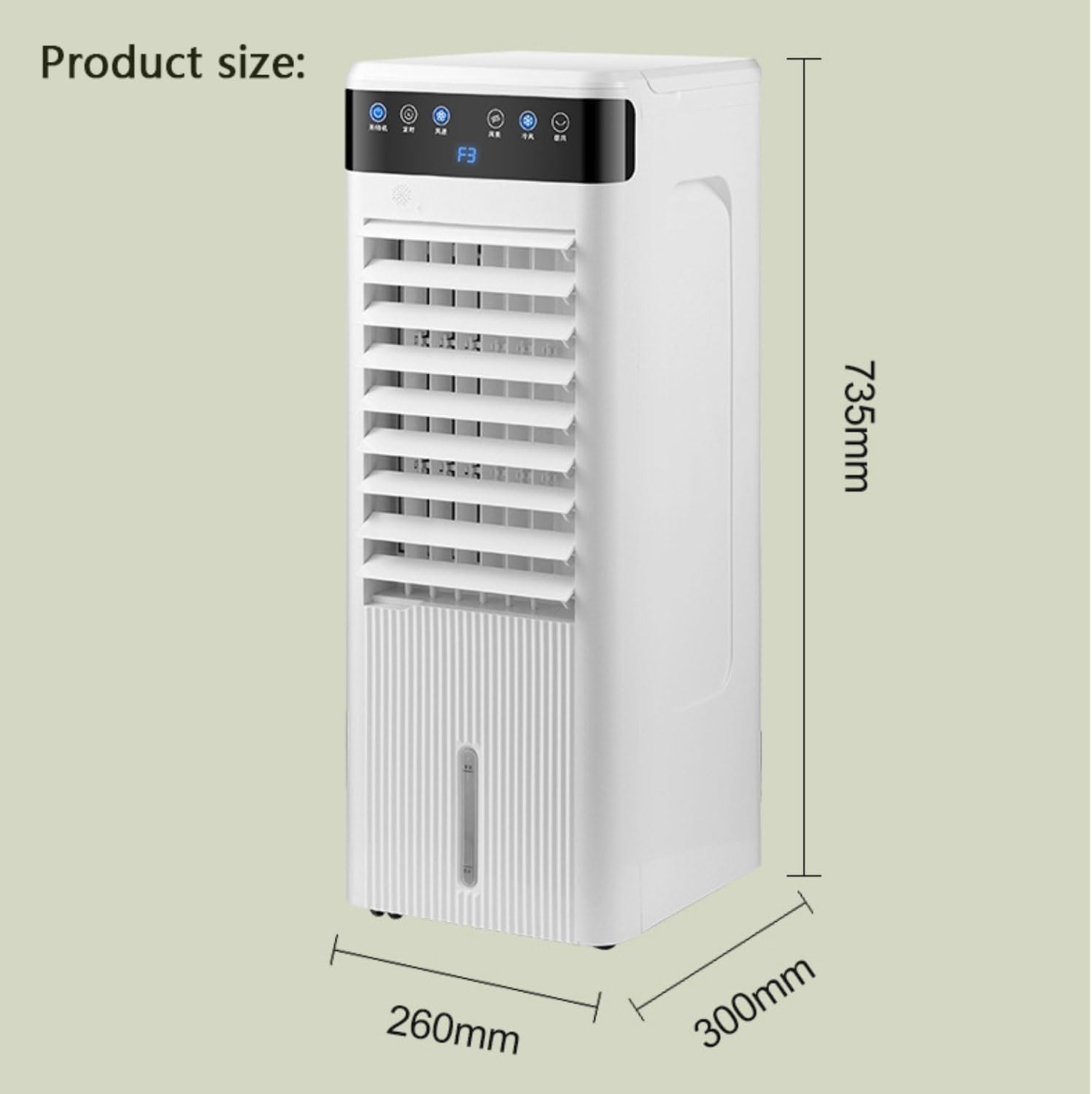 GENERIC Climatiseur Portable, Ventilateur Sans Drainage, 3 Vitesses, Grand Réservoir, 46dB Silencieux, Minuterie 12h, Rafraîchisseur D'air Avec Bac à Glaçons, Unité AC Pour Chambre, Bureau, Camping