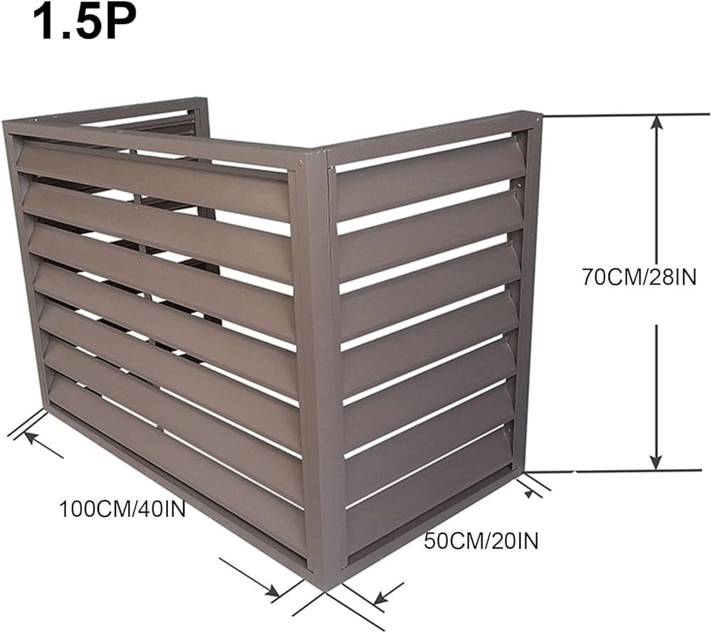 GENERIC Housse De Protection Pour Climatiseur Extérieur - 100 X 50 X 70 Cm - Marron - Résistant Aux Intempéries - Protection En Maille Pour Systèmes De Climatisation Divisés