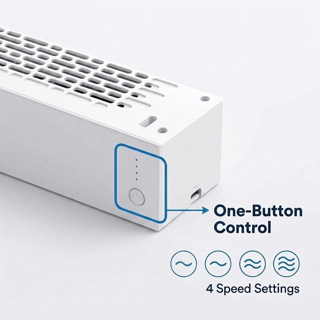 Climatiseur Mural Portable Sans Fil Avec Télécommande Pour Cuisine, Chambre à Coucher, Bureau, Sans Perçage (prise Blanche)