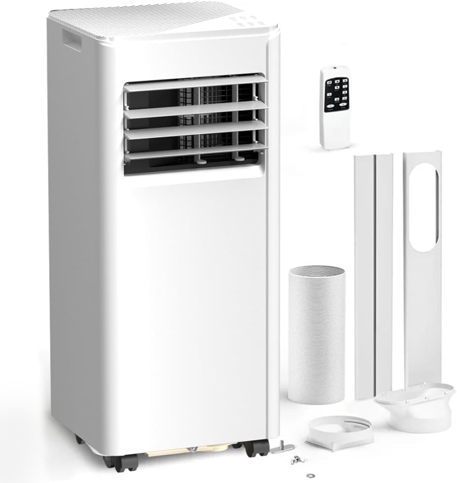  Climatiseur Portable 10 000 BTU Pour 450 Pieds Carrés, Unité AC 3 En 1 Avec Télécommande Et écran LED, Refroidissement Silencieux, Ventilateur, Déshumidificateur, Kit Fenêtre