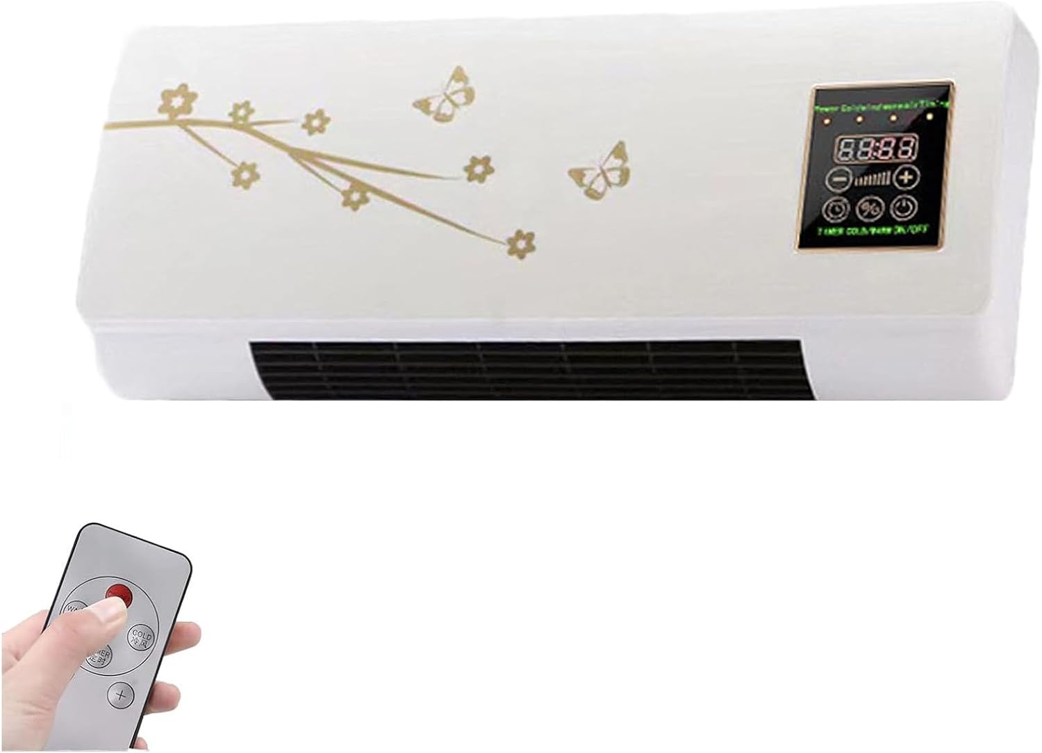  Air Conditioner Mur 2-en-1 Frais/Chaud, Silencieux Avec Télécommande, Compact Et Léger, Idéal Pour Le Bureau, Maison, Chambre à Coucher