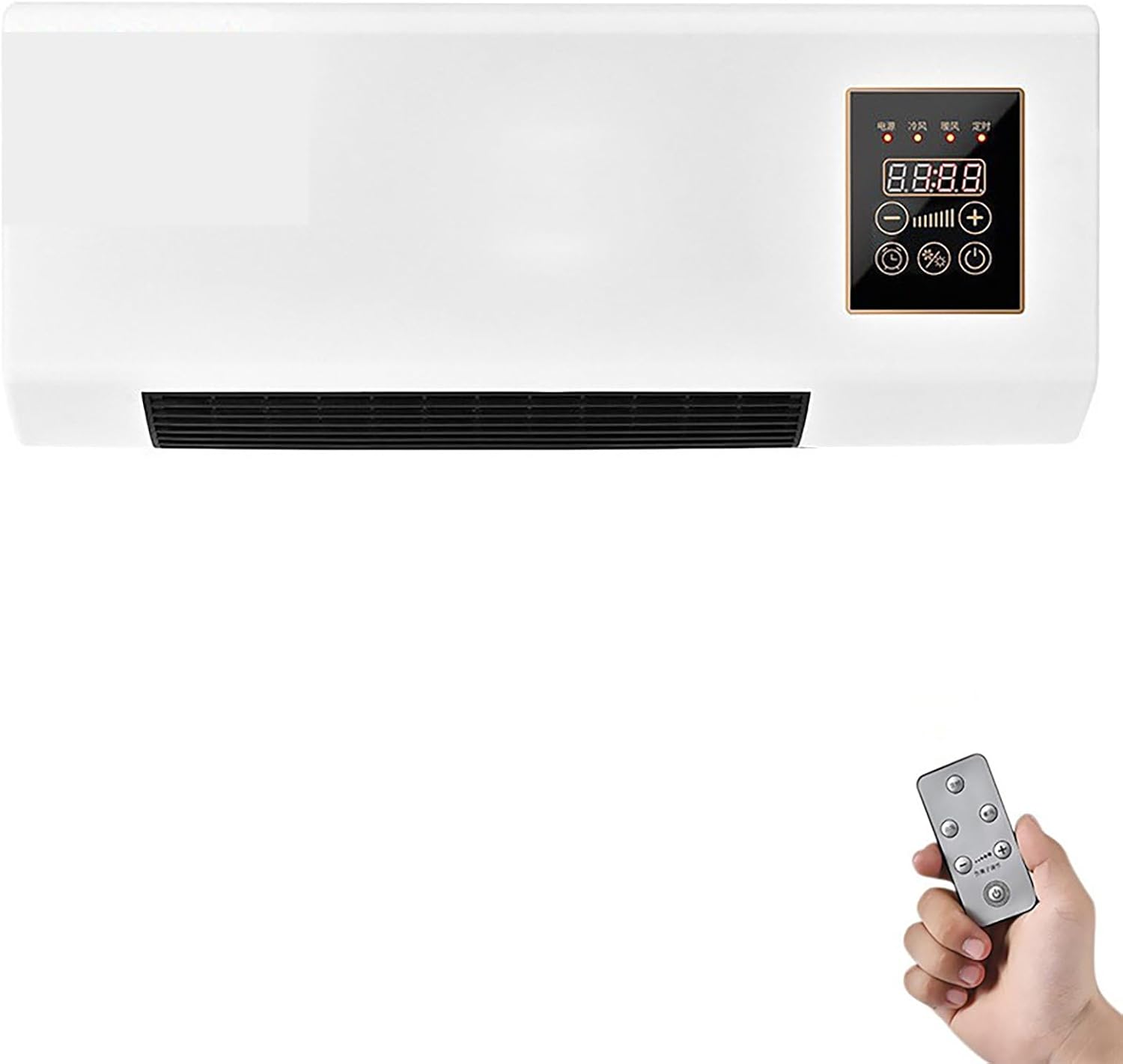  Ventilateur Mural Portable 2-en-1 Avec Télécommande, Air De Chauffage Et De Refroidissement, Technologie PTC, Fonctionnement Silencieux Pour La Maison Et Le Bureau, Aucune Installation, Fonction De Mi