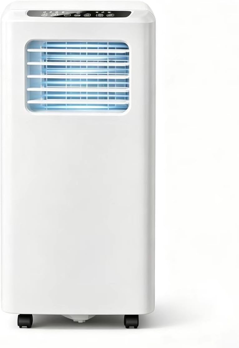  Climatiseur Portable 10000 BTU Refroidissement, Déshumidificateur Et Ventilateur Pour Les Chambres Jusqu'à 500 Sq.Ft, écran Numérique Avec Plusieurs Modes De Vitesse