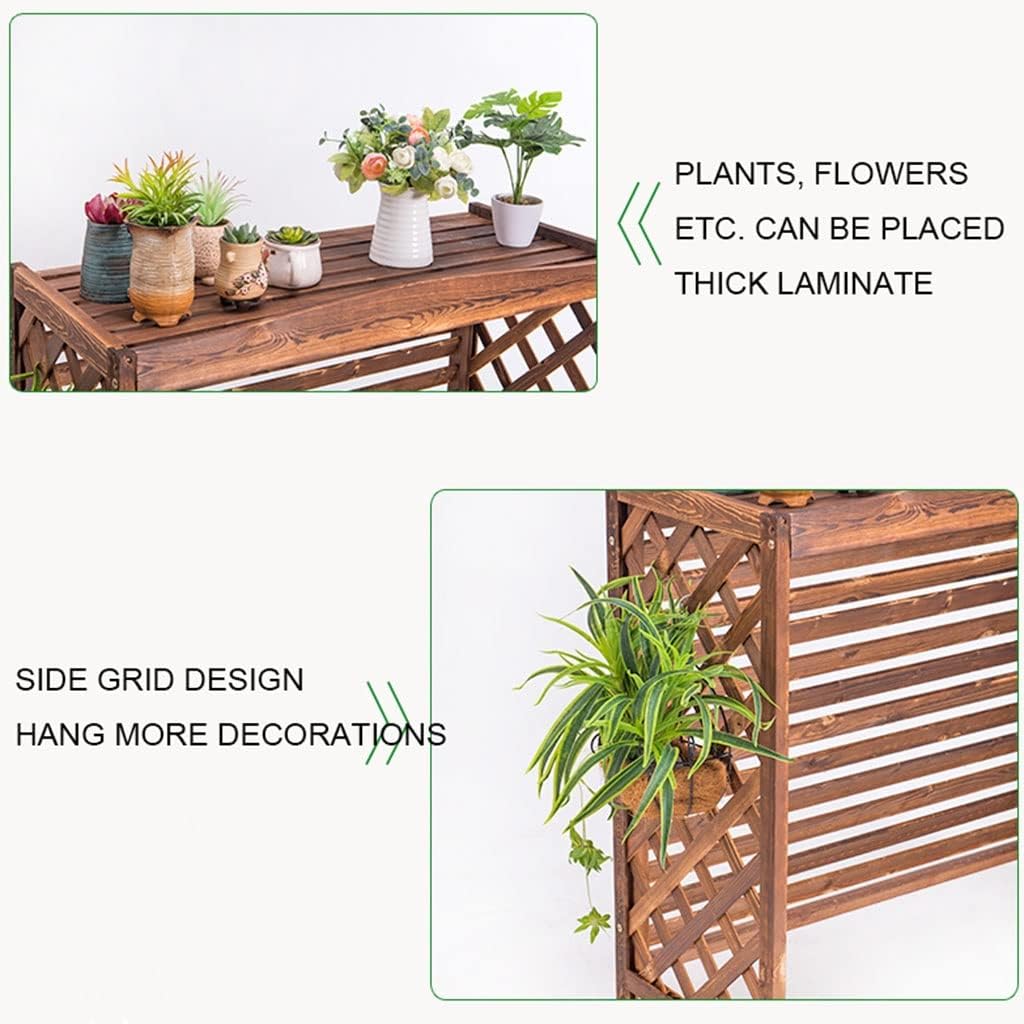 GENERIC Housse De Climatiseur Extérieur Et écran De Clôture En Bois Solide Imperméable à L'eau Housse Anti-poussière Pour Climatiseur Support De Fleurs Protège L'unité AC (taille : S 81 X 30 X 72 Cm)