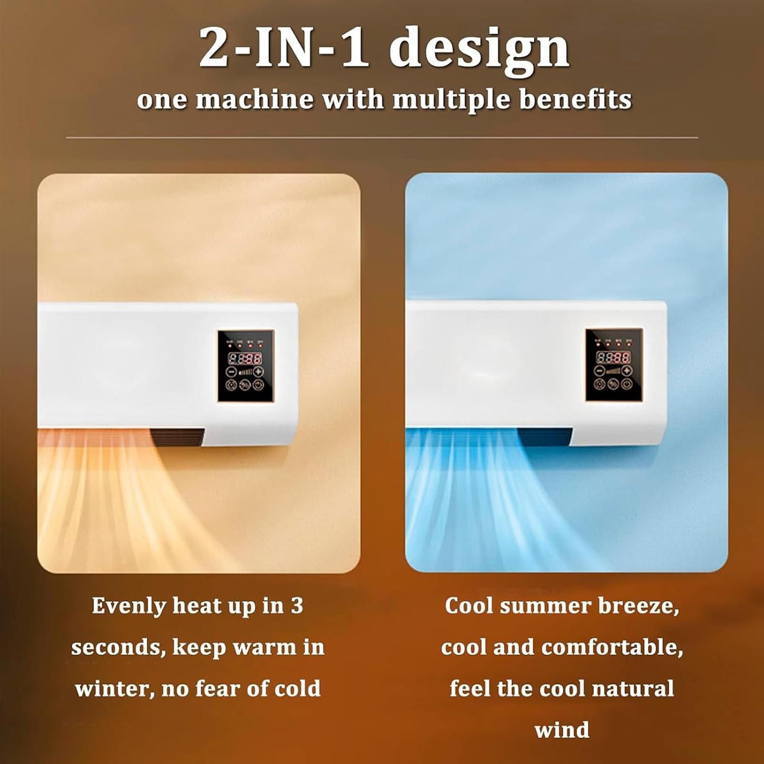 GENERIC Climatiseur Portable Sans Conduit, Pas Besoin De Fenêtre - Climatiseur Mural 3-en-1 Avec Ventilateur Sans Pales Et Télécommande - Système Split Facile à Installer, Refroidissement Ultra Silencieux #4