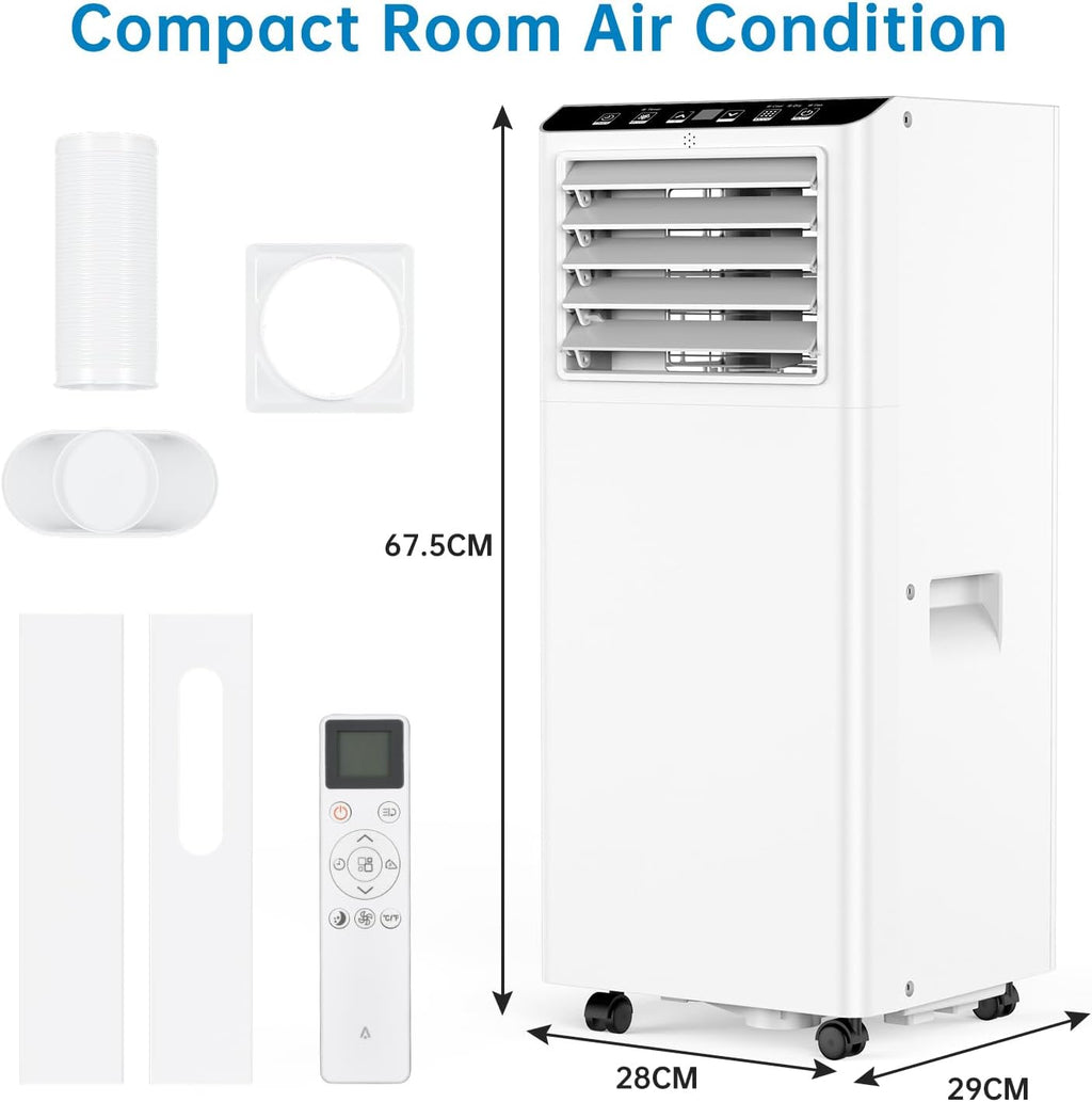  Climatiseur Portable 12000 BTU, Ventilateur De Déshumidification De Chaleur Froide, économiseur D'énergie Pour Bureau De Chambre à Coucher, Télécommande, Mode Sommeil, Fonctionnement Silencieux Avec K