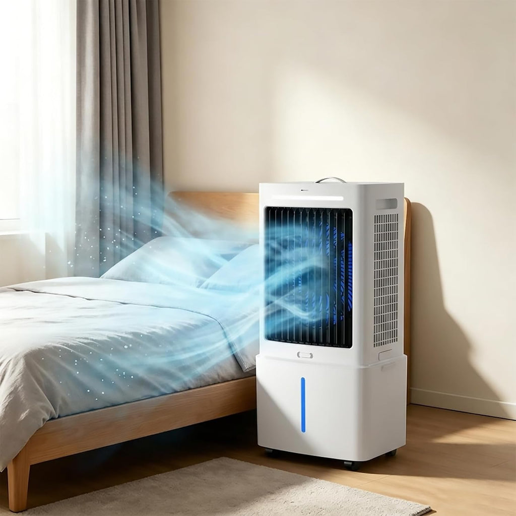 GENERIC Climatiseur Mobile Silencieux Rafraîchisseur D'Air 12L, Climatiseur Sans Évacuation Rafraîchisseur D'Air Avec Télécommande, 3 Vitesses, Minuterie 12 H, Pour La Chambre Et Le Garage