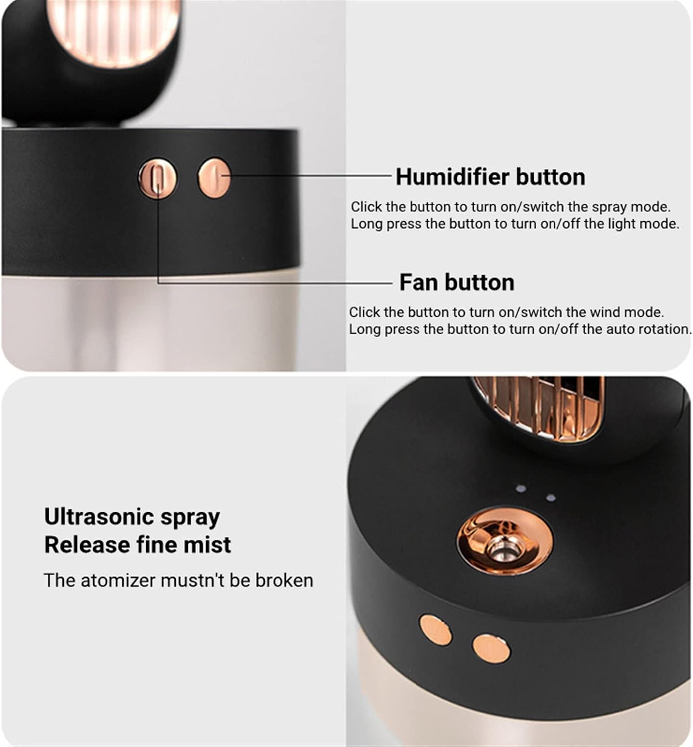  DieffematicKTY Climatiseur Mobile Portable Rechargeable Water Cooling Fan With Air Humidifier Surface Mist Air Conditioning Fan (Color : White)