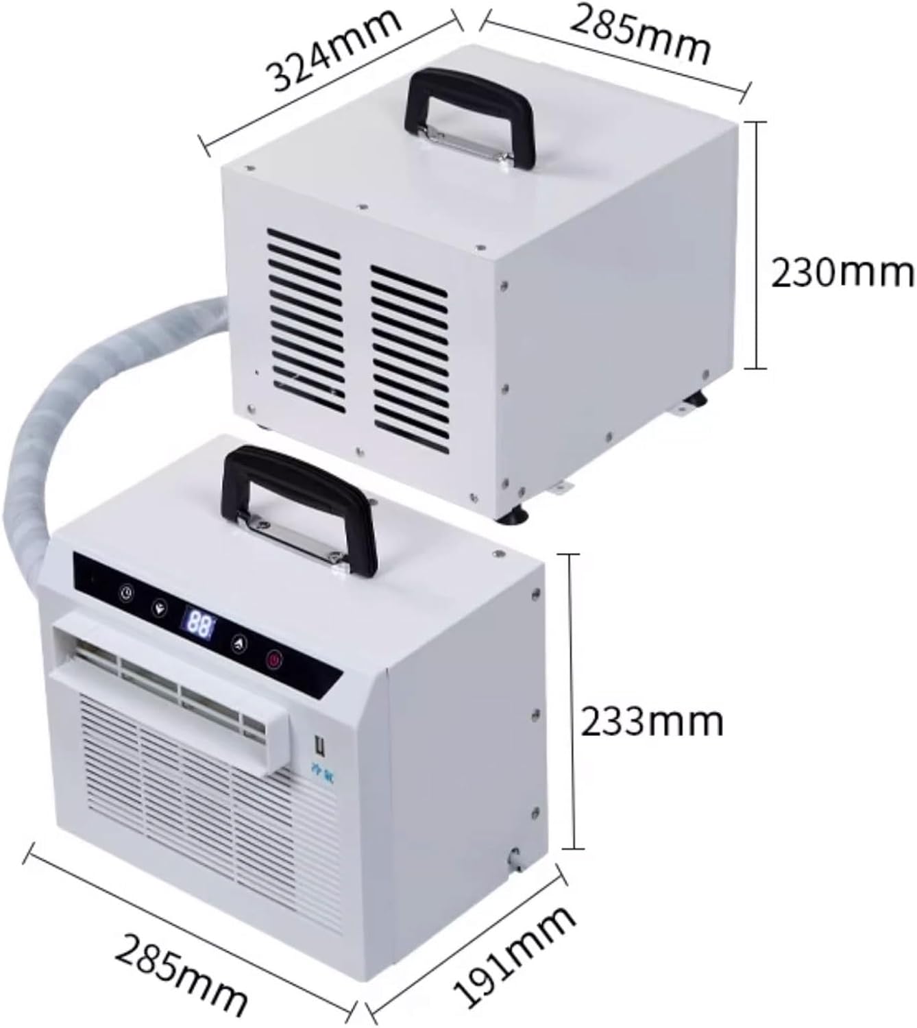  3000 BTU Split AC Avec Contrôle Tactile Et Télécommande, Refroidisseur De Chambre Portable Pour Le Camping à Domicile, Minuterie 12H, Poignée Renforcée, Fonctionnement Silencieux, Filtre Propre Facile