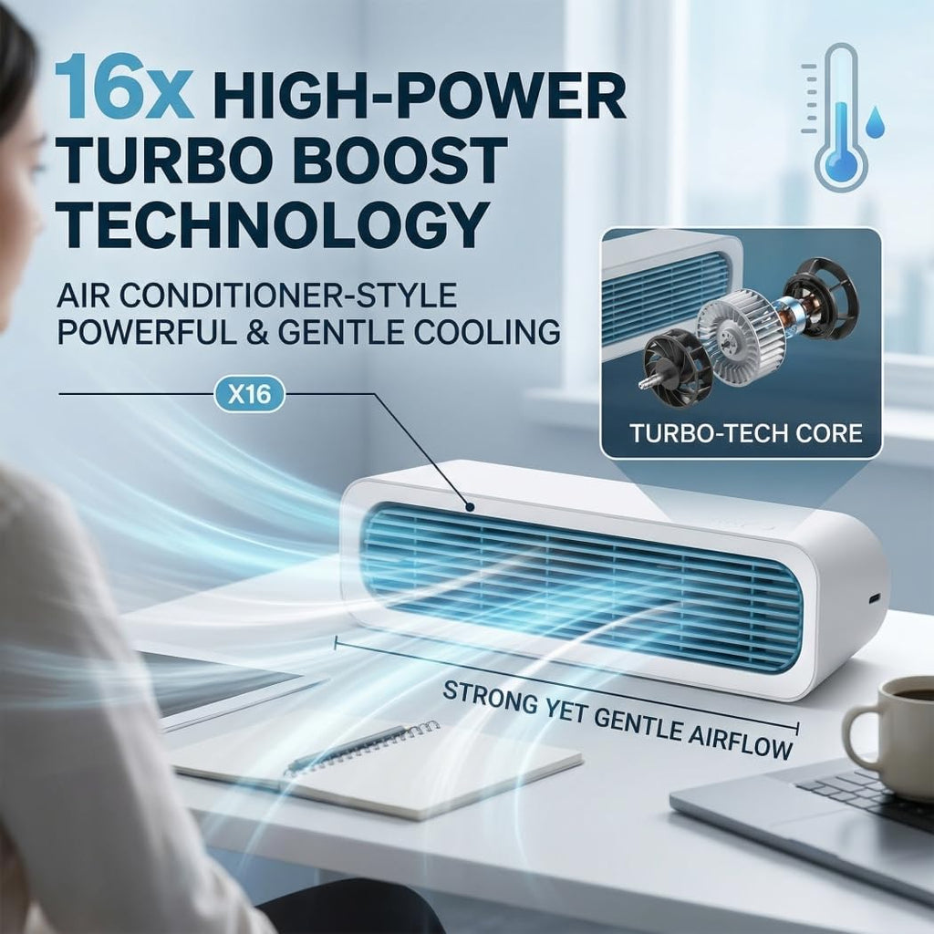  Climatiseurs Portables, Ventilateur De Refroidissement Personnel Avec Ventilateurs Silencieux Rechargeables USB 2 En 1 Debout/couchés à Montage Mural Turbo Pour La Maison, Le Bureau Et La Voiture, Cl