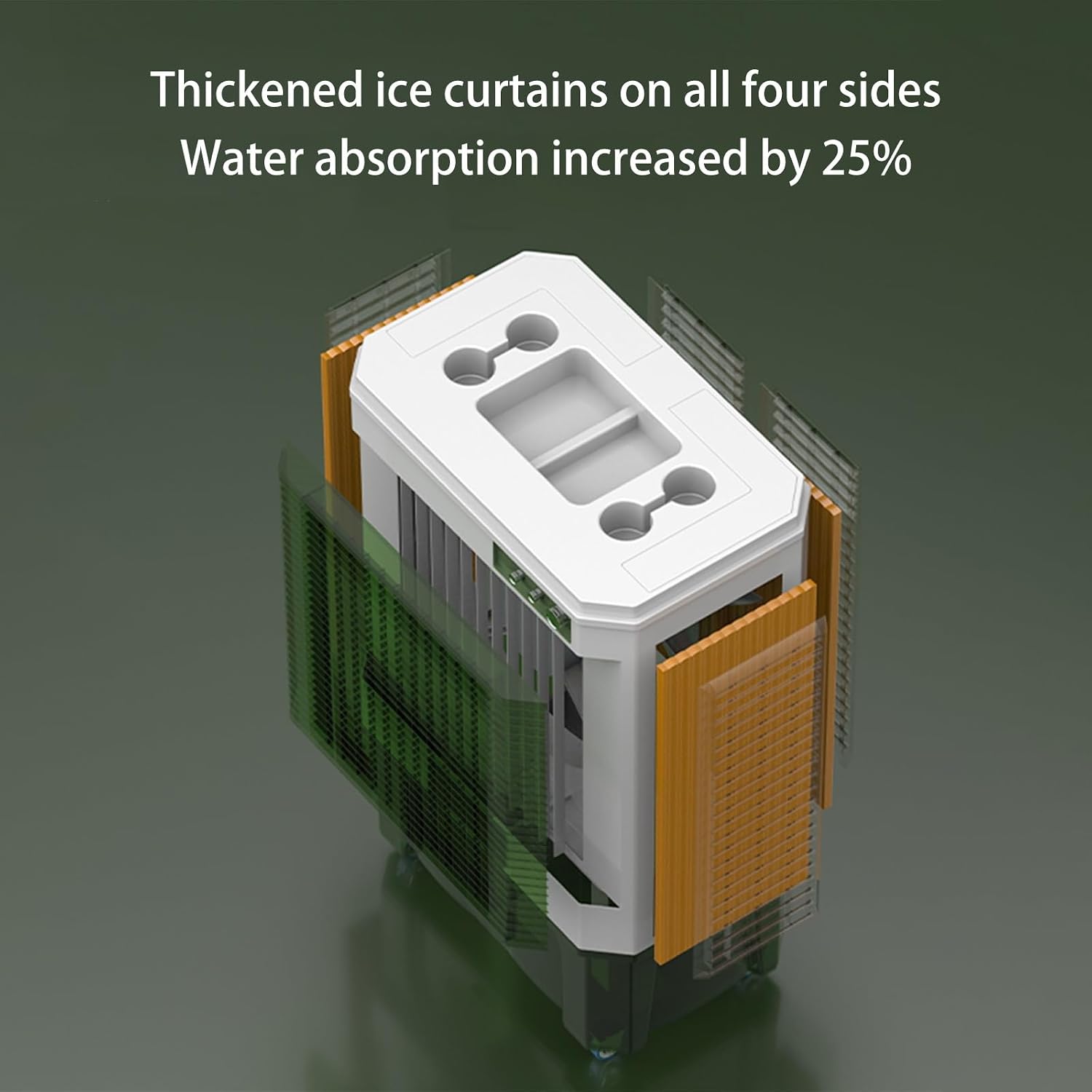  Refroidisseur D'air Par Évaporation Industriel, Climatiseurs Sans Fenêtre Avec Grand Réservoir D'eau Et 4 Blocs De Glace, Refroidisseur De Marais Portable Pour Garage Et Terrasse