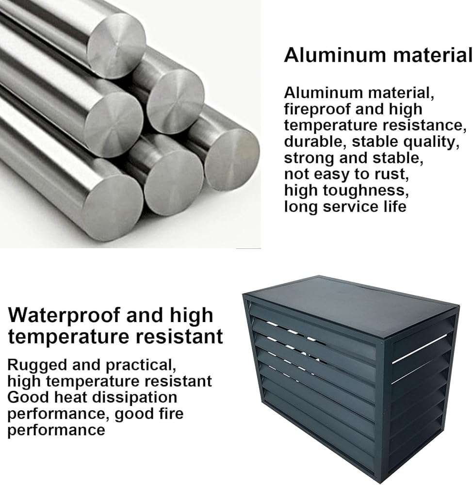 GENERIC Housse Pour Unité De Climatisation Extérieure – Protection En Aluminium Pour Mini Climatiseur Divisé, Réduction Du Bruit Et Protection Contre Les Intempéries – Support Polyvalent Pour Plantes