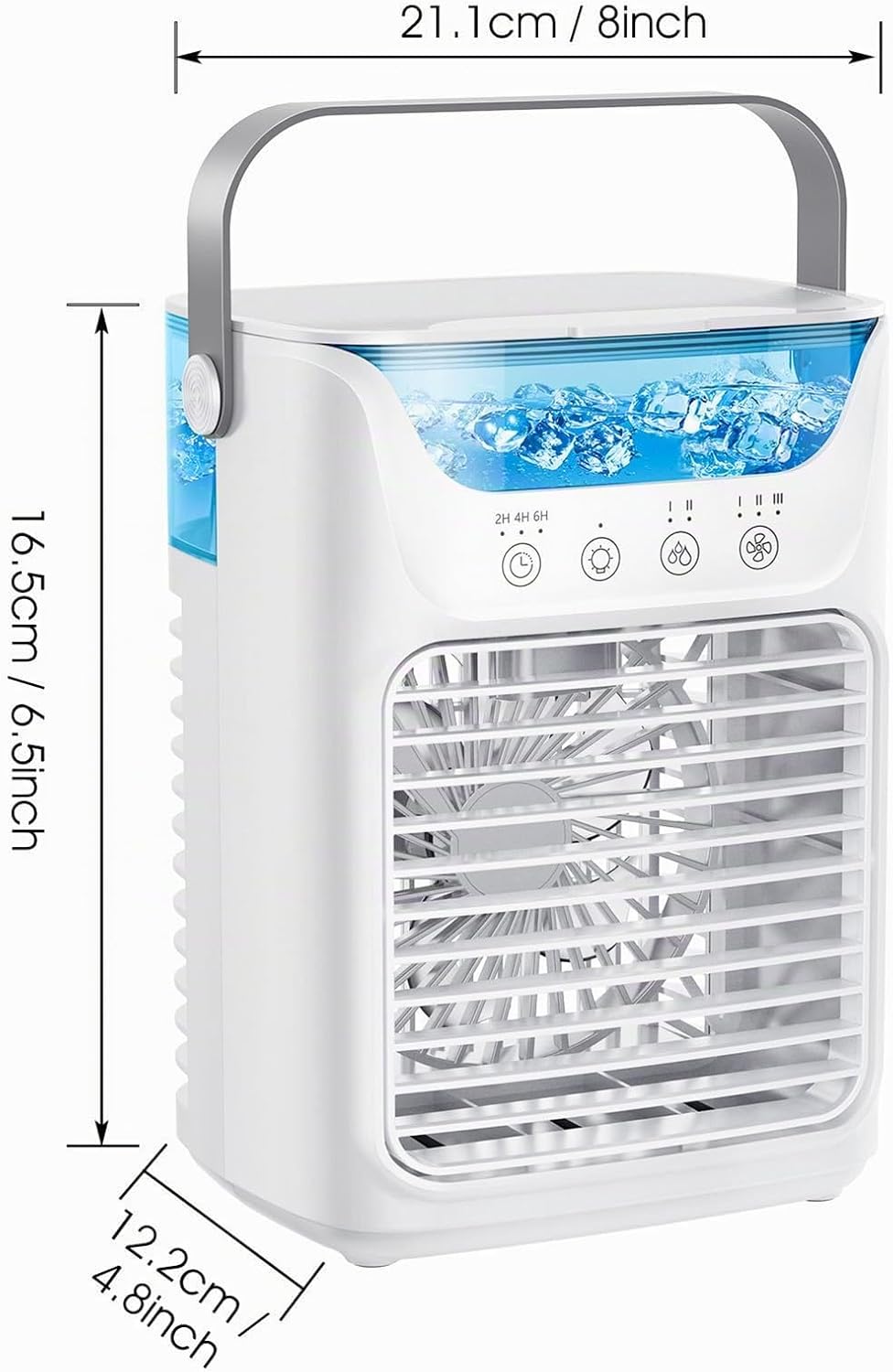  Humidificateur Climatiseur Portable 4 En 1, Ventilateur De Table Avec 700ml, Brume Froide 2, 3 Temps Automatique, 7 Couleurs Veilleuse