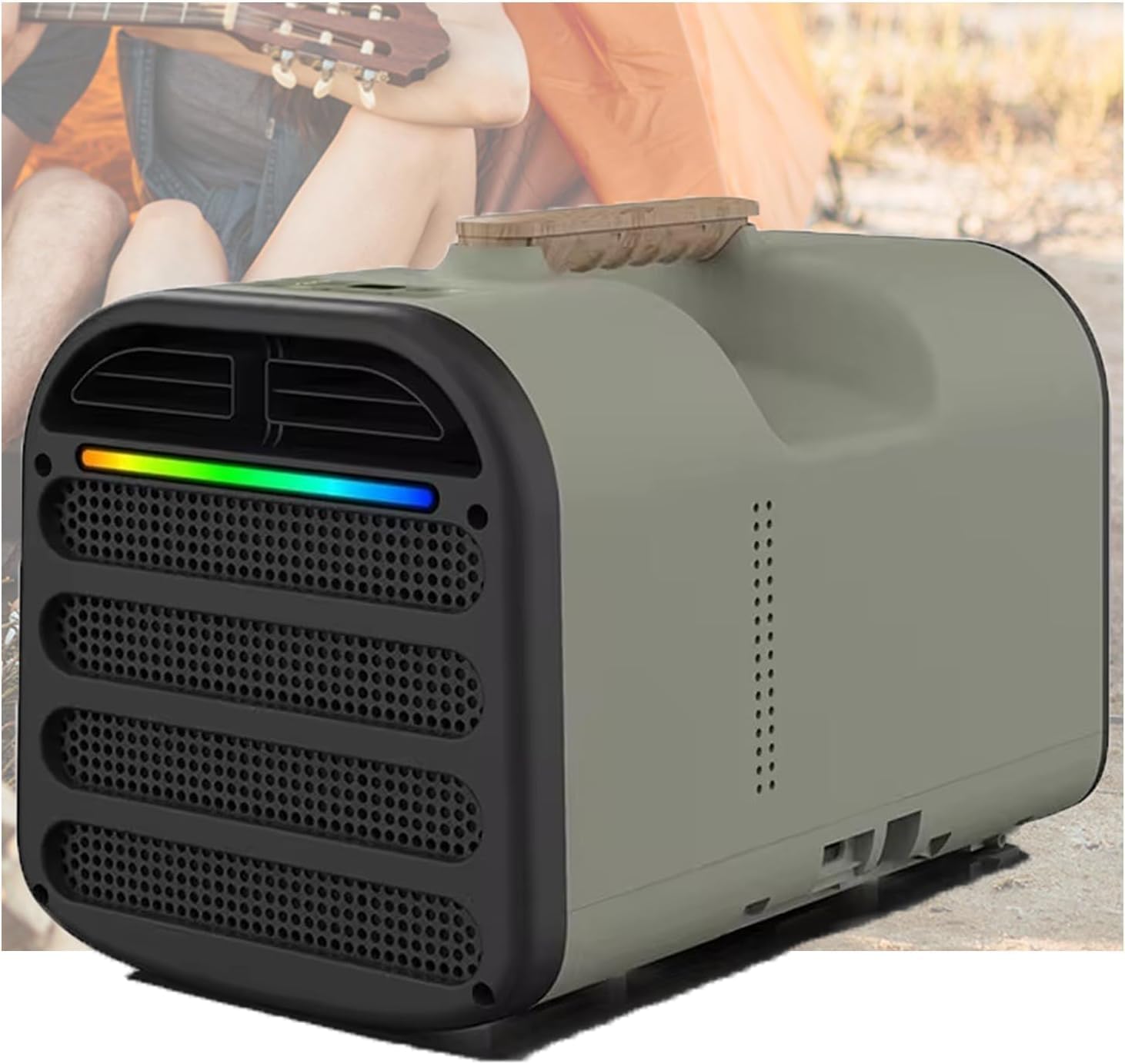  Portable AC 4500BTU Refroidissement Rapide 400W Calme Mini Refroidisseur Pour RV Voiture Camping Avec Télécommande Mode De Sommeil Déshumidificateur Compact Design Facile à Installer Extérieur à L'int