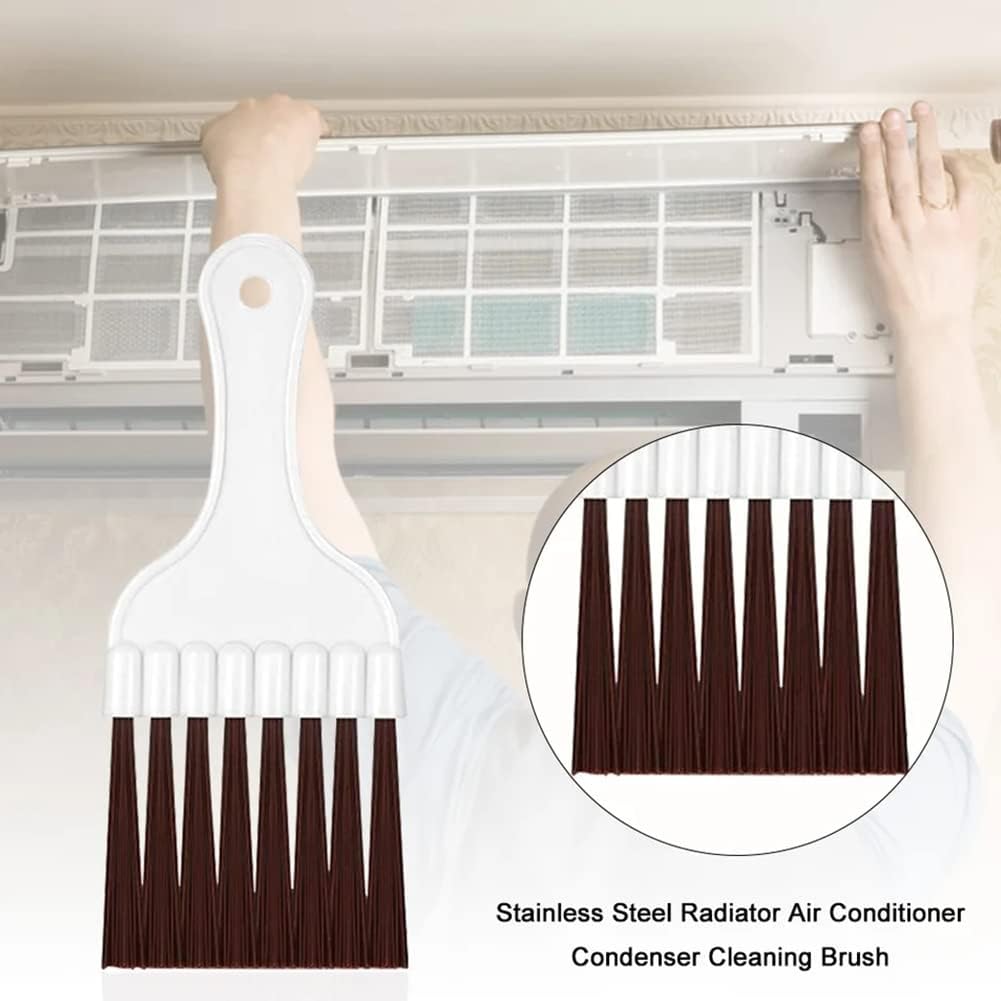  Brosse De Nettoyage Condenseur De Climatiseur,Brosse De Climatiseur,Nettoyage Climatisation Brosse Acier Inoxydable,Peigne à Condensateur Climatiseur,Peigne à Ailettes,2 Pièces