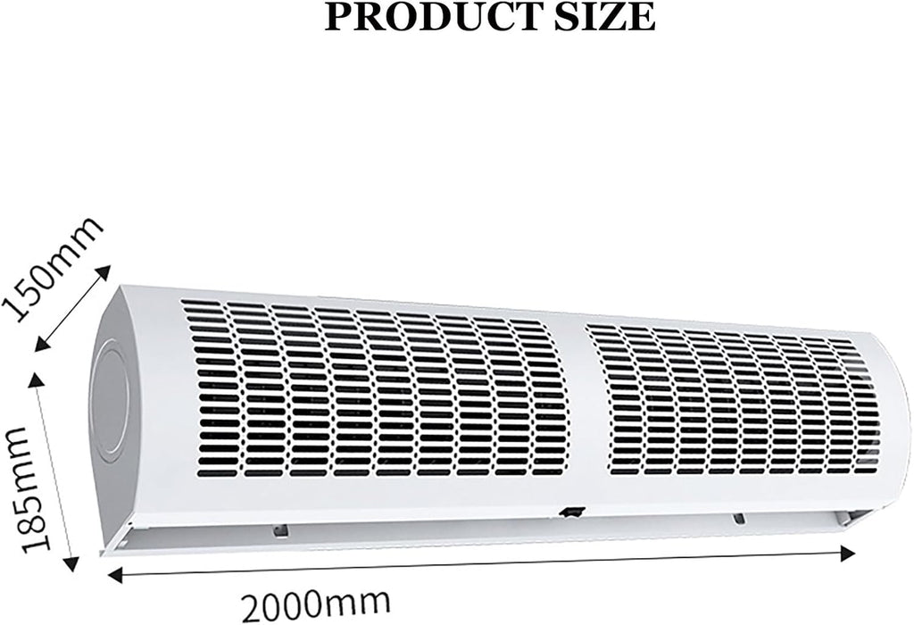  Machine À Rideau D'air Ultra-Mince Et Silencieuse Commerciale, Machine À Rideau D'air Blanc Avec Télécommande, Ventilateur Mural, Froid Chaud, Adapté à La Maison, Au Bureau Et à (Size:120CM)