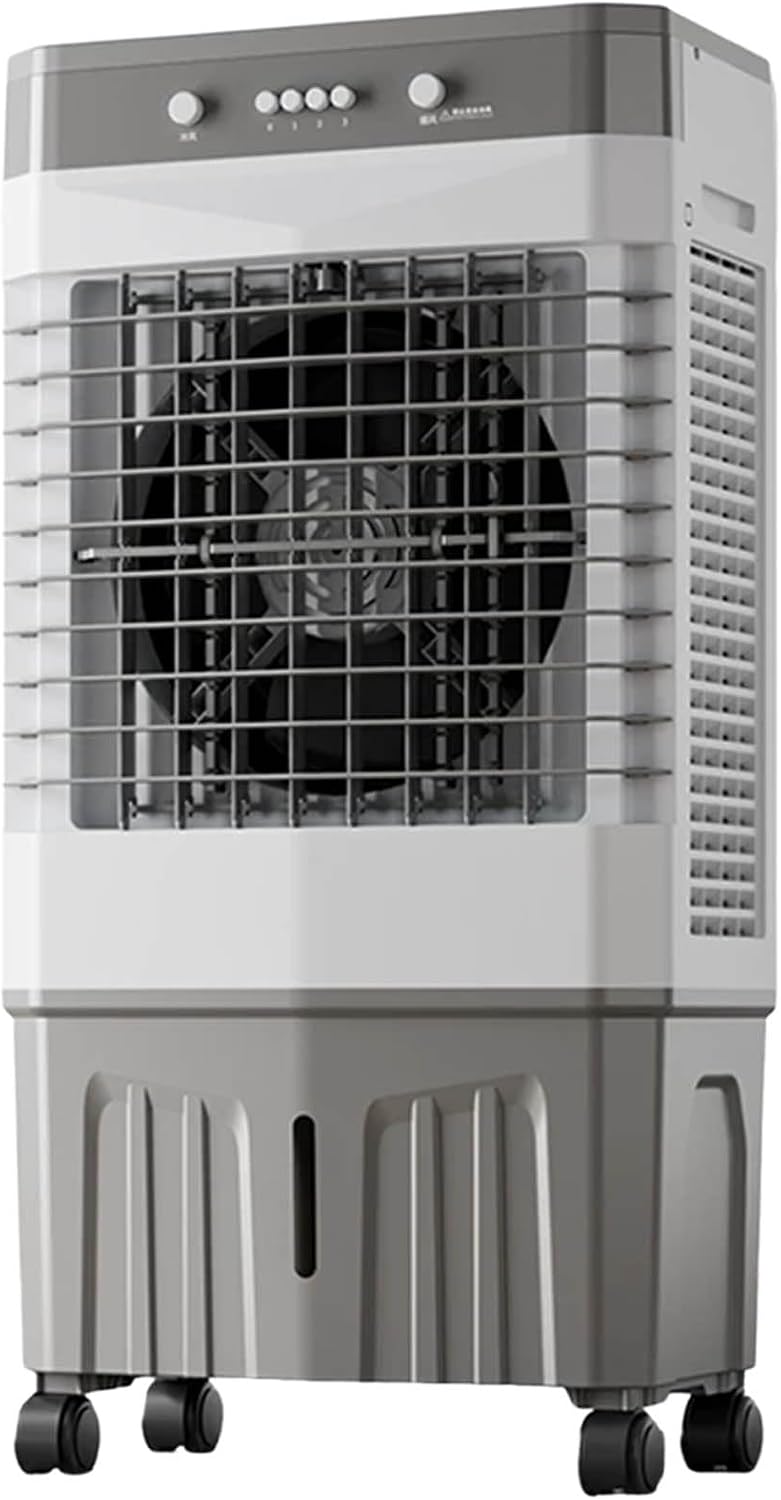 GENERIC Climatiseur équivalent 20L, 1800 Ventilateur De Refroidissement CFM Avec Des Packs De Glace, Oscillation Silencieuse Pour Chambre Et Bureau, Facile à Déplacer