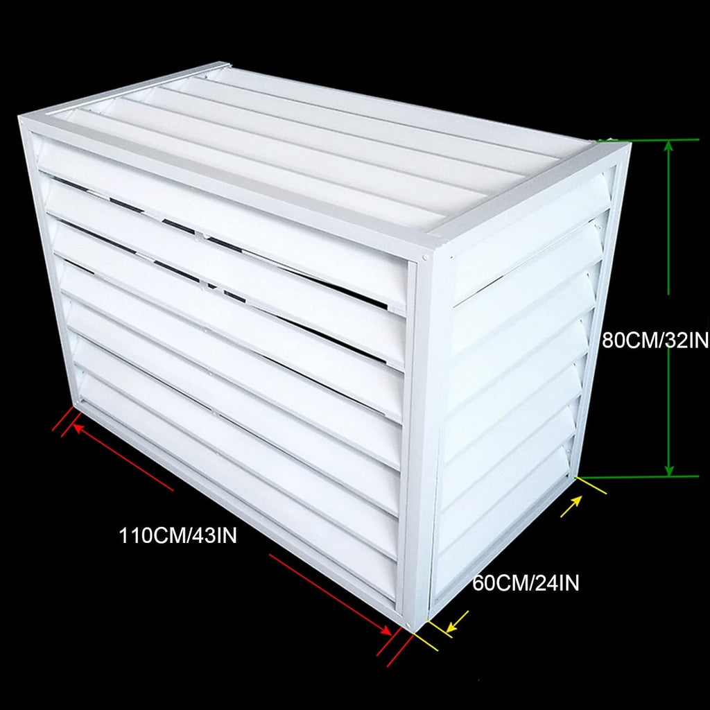 GENERIC Housse En Aluminium De Qualité Supérieure Pour Climatiseur - Protection Hivernale Pour Unités Extérieures - Résistante Aux Intempéries - Utilisation En Intérieur/extérieur - Finition Blanche élégante