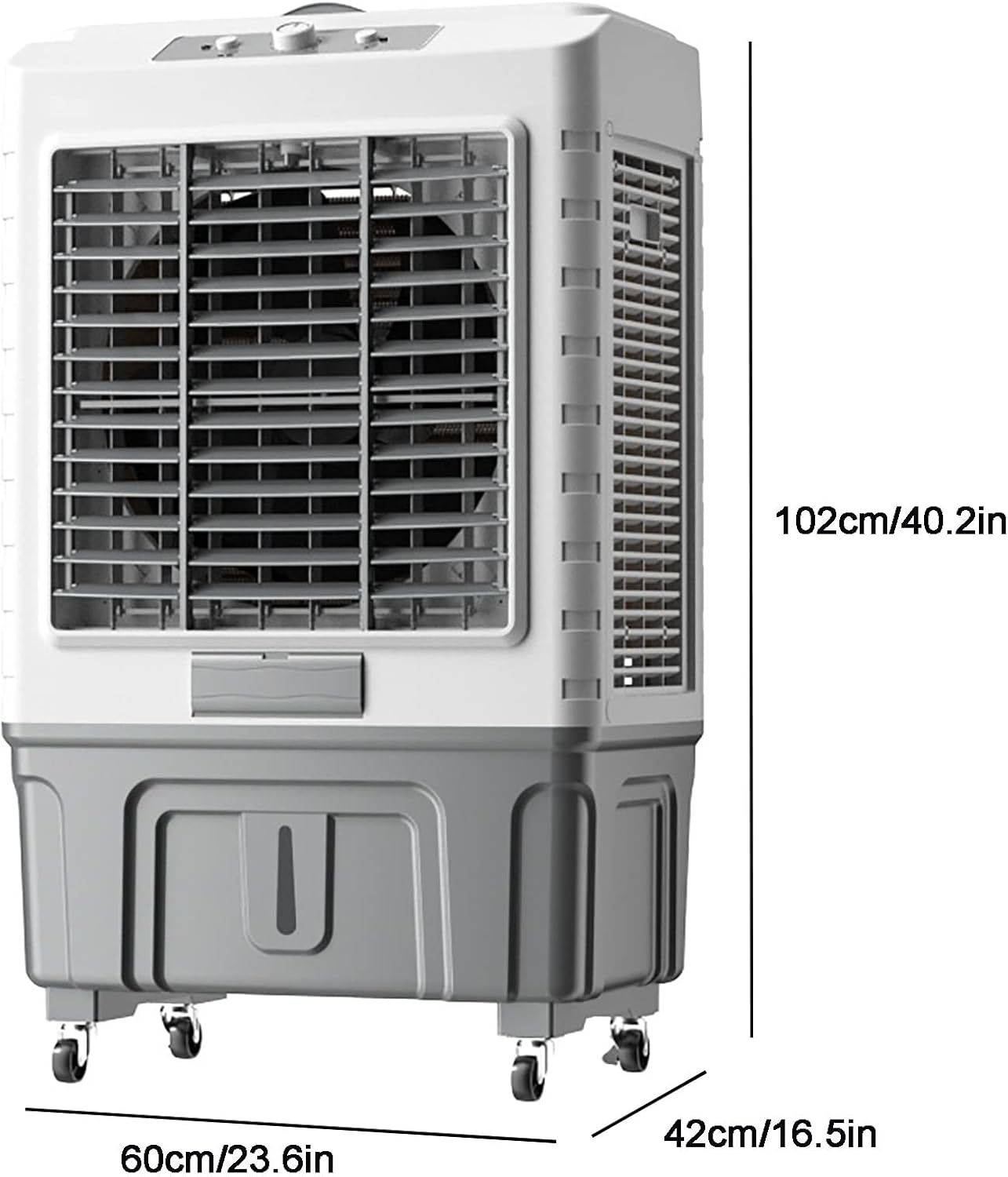  Refroidisseur D'air évaporatif Commercial Puissant Refroidisseur D'air Commercial 3 En 1 Avec Réservoir D'eau De 55 L - Refroidissement, Humidificateur Et Climatiseur Efficaces Pou