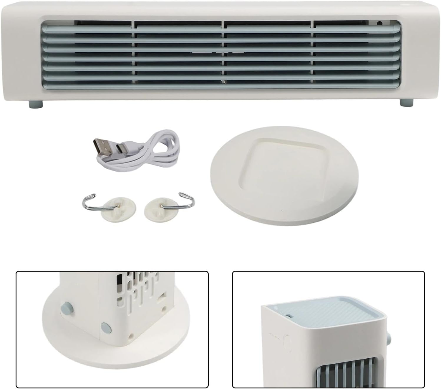  Climatiseur Mural Portable Sans Fil Avec Télécommande Pour Cuisine, Chambre à Coucher, Bureau, Sans Perçage (prise Blanche)