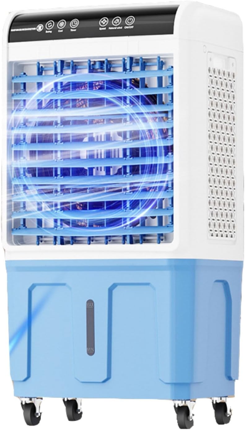 GENERIC Climatiseur évaporatif Portable, Moteur En Cuivre Amélioré, Grand Réservoir D'eau, Blocs De Glace, Ventilateur De Refroidissement Pour Usage Intérieur Et Extérieur, Idéal Pour Les Chambres à Coucher