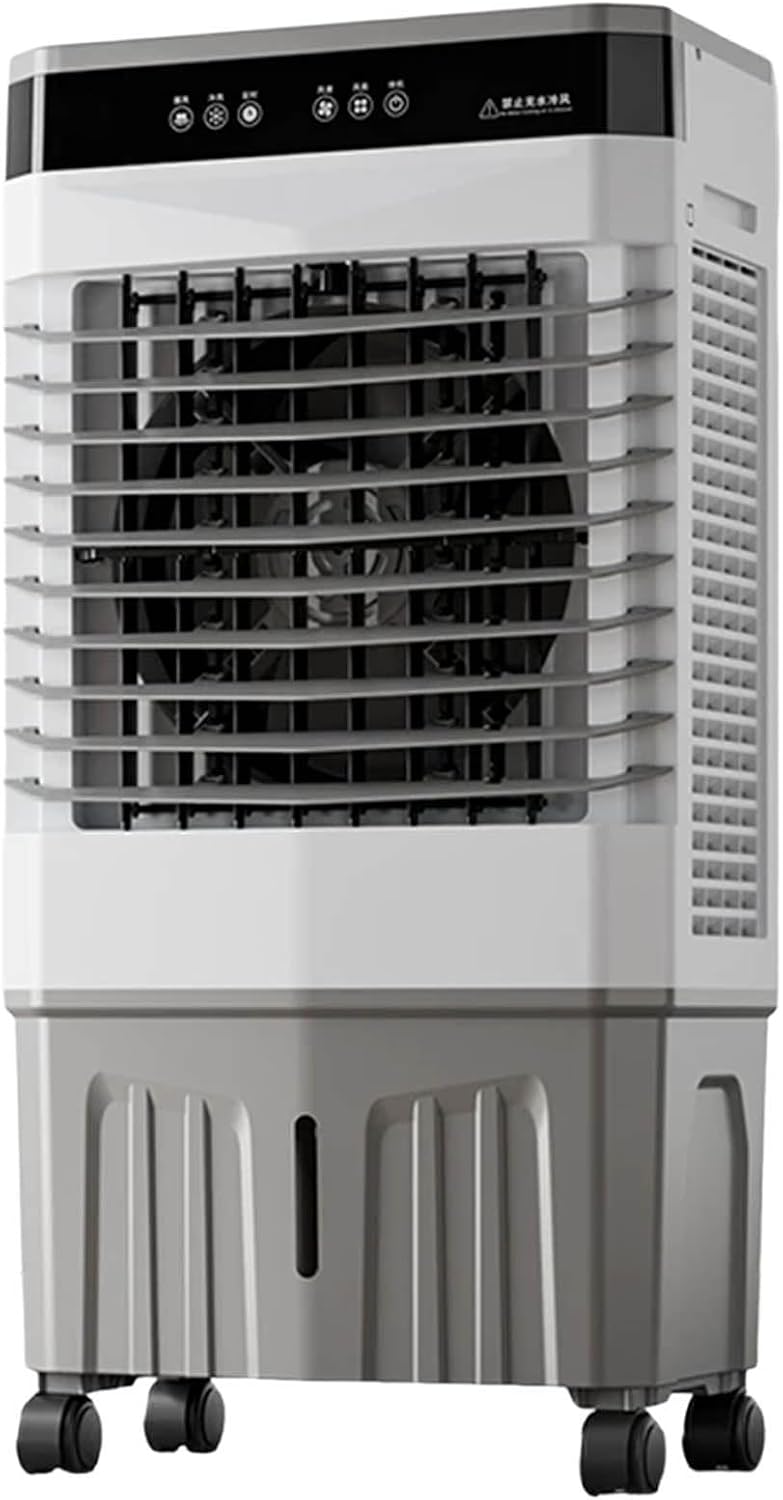 GENERIC Climatiseur équivalent 20L, 1800 Ventilateur De Refroidissement CFM Avec Des Packs De Glace, Oscillation Silencieuse Pour Chambre Et Bureau, Facile à Déplacer
