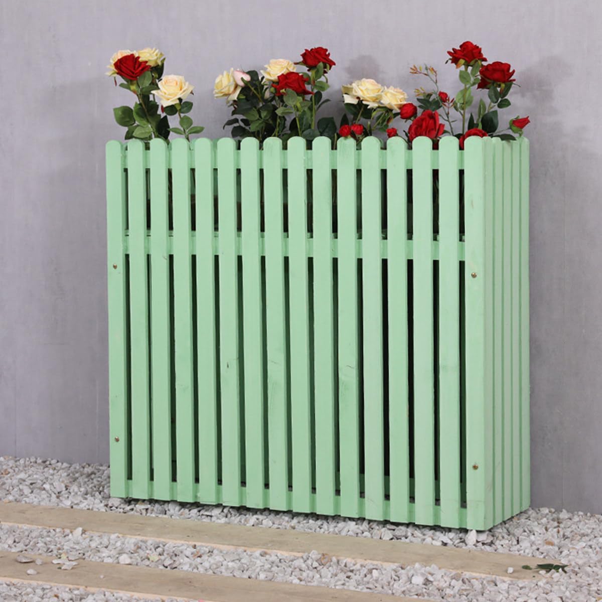 GENERIC Brise-vue En Bois Pour Climatiseur - Résistant Aux Intempéries - Anti-corrosion - 100 X 30 X 60 Cm - Idéal Pour La Décoration De La Maison Et Du Jardin