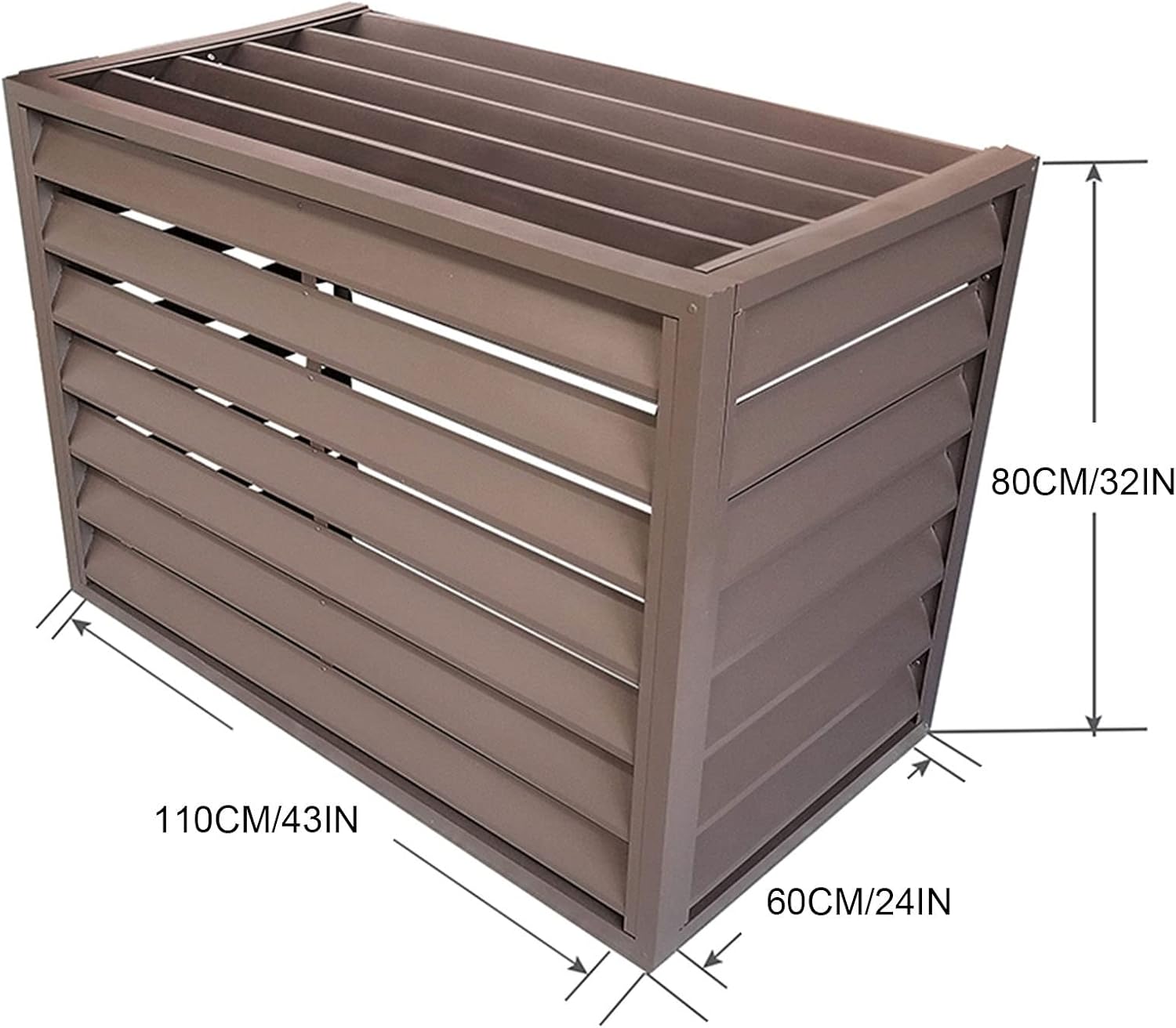 GENERIC Housse De Protection En Aluminium Pour Climatiseur D'extérieur - Résistant Aux Intempéries - Pour Pompe à Chaleur - Solution De Dissimulation - Matériau Extérieur Idéal Pour Toutes Les Saisons