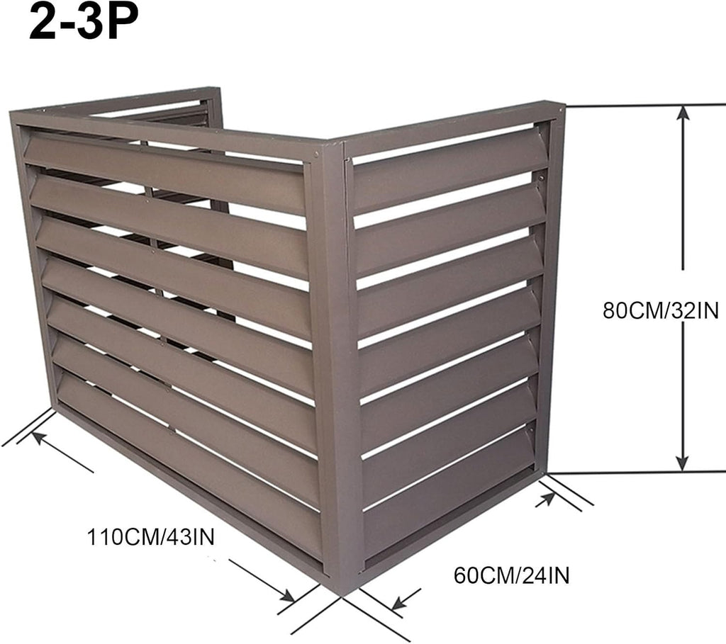 GENERIC Housse De Protection En Aluminium Pour Climatiseur – Protection Pour Unité Extérieure Résistante Aux Intempéries – Cache-clôture élégant Pour Unités De Climatisation