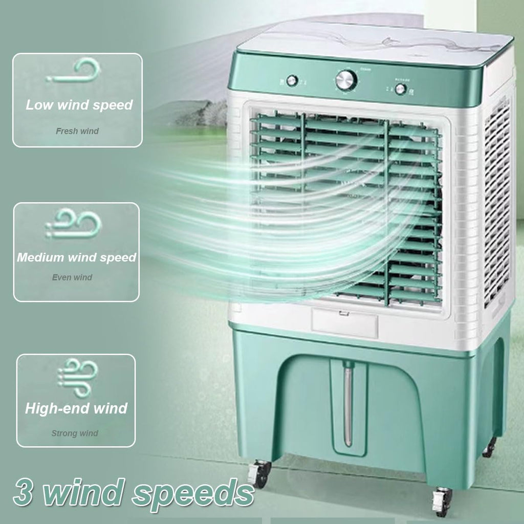  Refroidisseur D'air Par évaporation Swamp Cooler, 3500CFM Avec Réservoir D'eau De 60 L, 3 Vitesses De Vent, Climatiseur Portable For Intérieur Et Extérieur