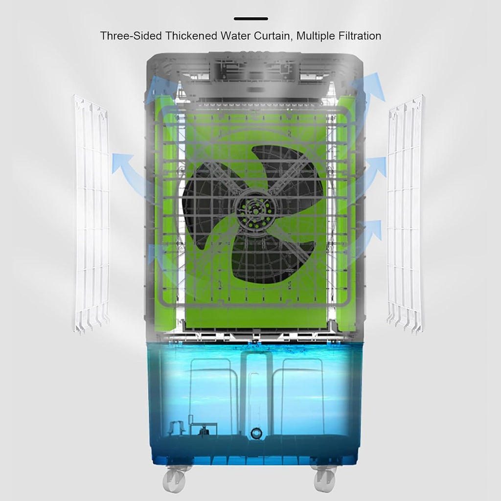  Climatiseurs Portables, Rafraichisseur D'air Avec 4 Blocs De Glace, Oscillation à 90°, Pour Garage, Cour Et Usage Commercial