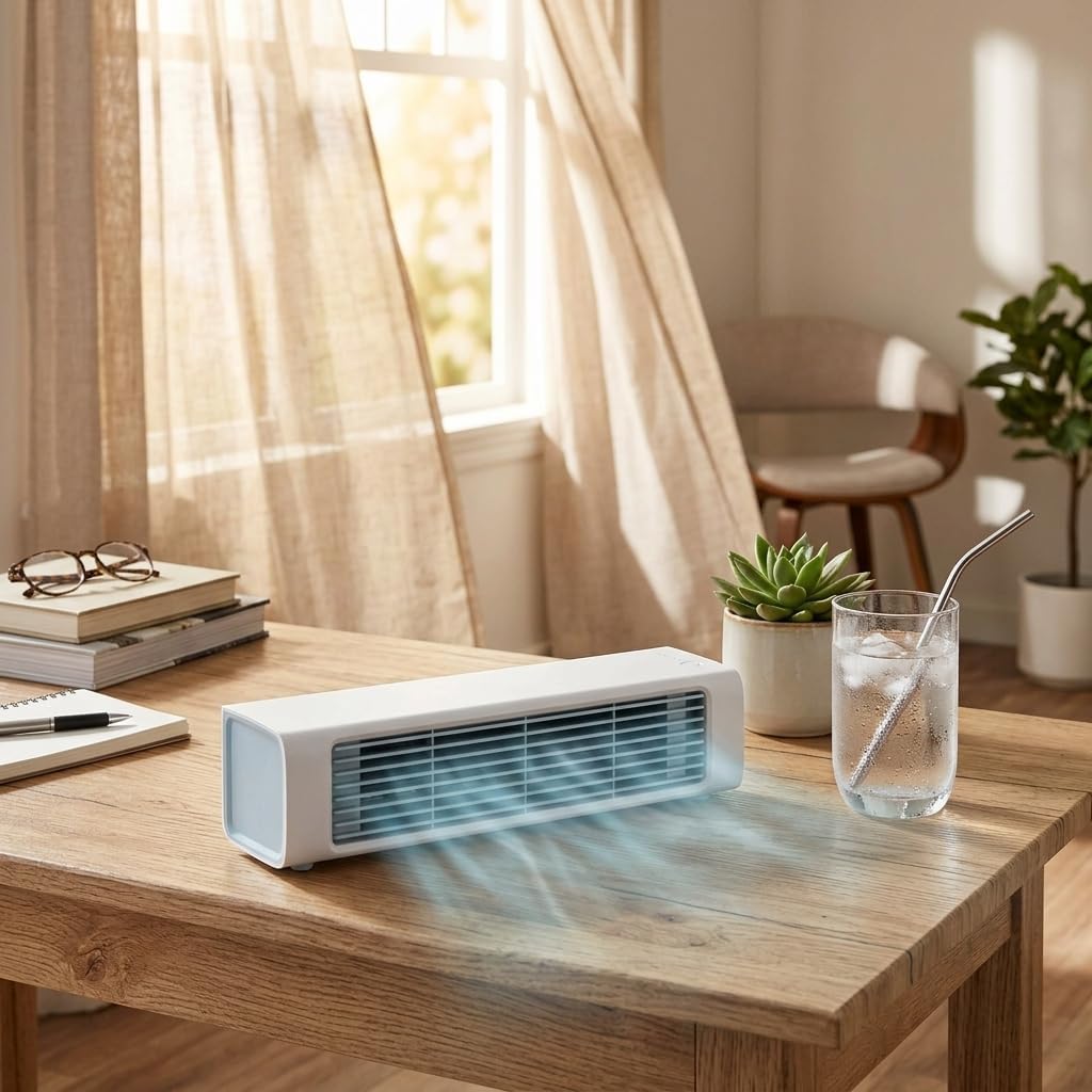 Climatiseur Mural Portable Sans Fil Avec Télécommande Pour Cuisine, Chambre à Coucher, Bureau, Sans Perçage (prise Blanche)