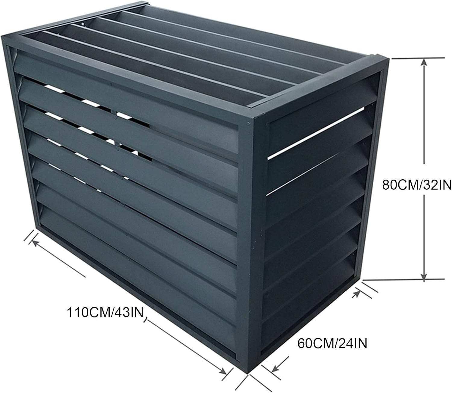 GENERIC Mini Housse De Protection En Aluminium Pour Climatiseur Extérieur - Clôture Grise élégante Pour Dissimuler Les Unités - Utilisation Extérieure/intérieure - Design Résistant Aux Intempéries