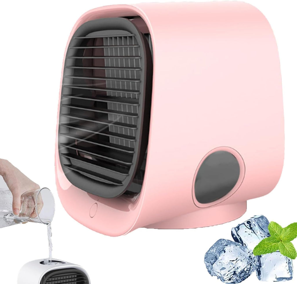 GENERIC Climatiseur Airabreeze, Climatiseur Portable Airbreeze, Climatiseur Portable Avec Veilleuse Led, Refroidisseur De Bureau Usb à 3 Vitesses, Léger Pour Maison, Bureau Et Voyage White
