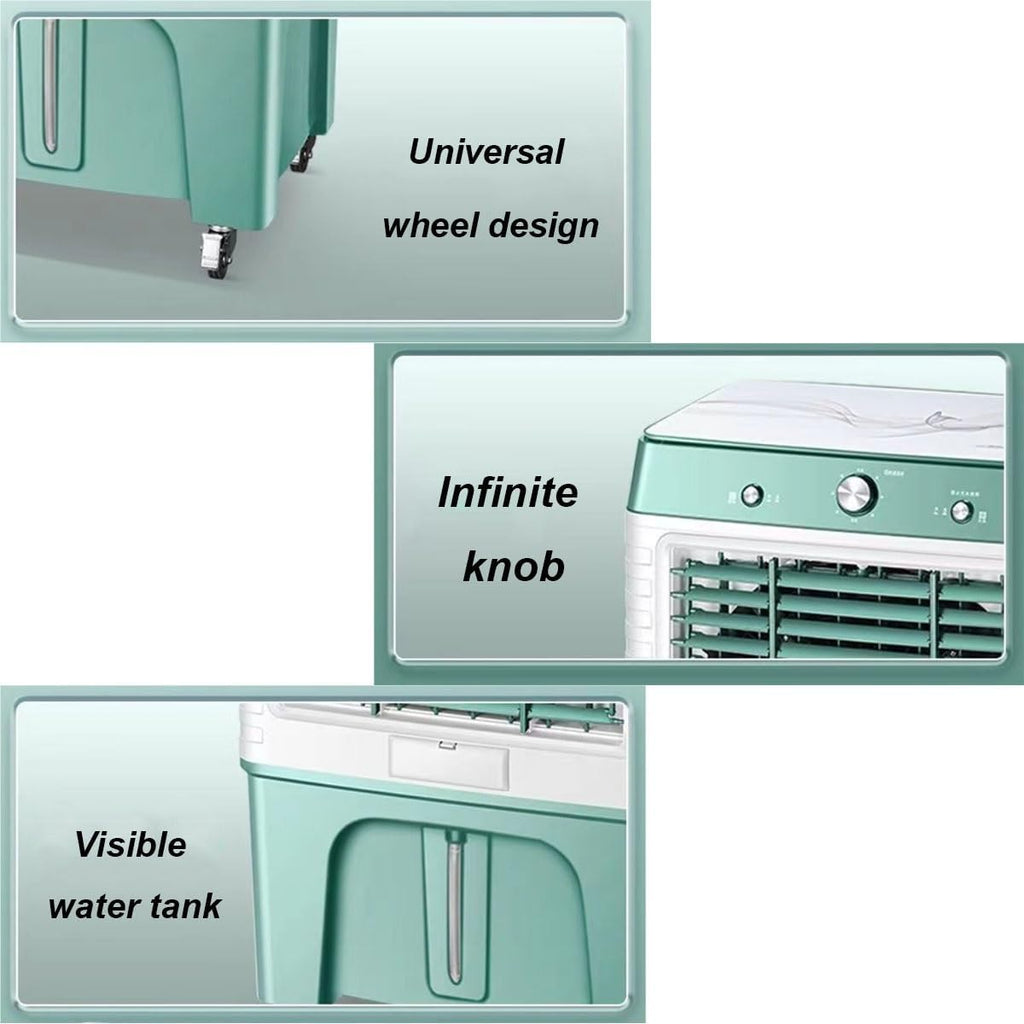  Refroidisseur D'air Par évaporation Swamp Cooler, 3500CFM Avec Réservoir D'eau De 60 L, 3 Vitesses De Vent, Climatiseur Portable For Intérieur Et Extérieur