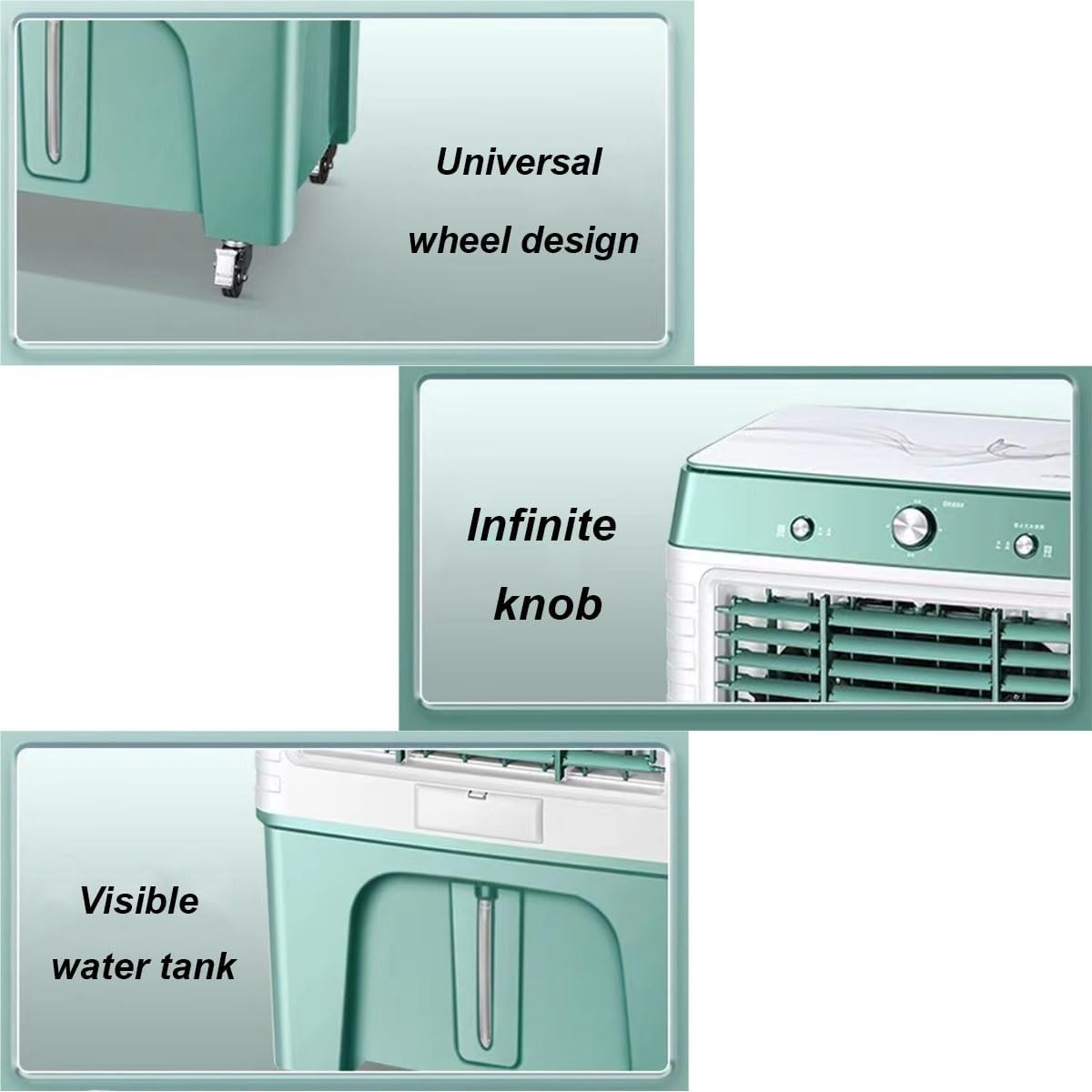  Refroidisseur D'air Par évaporation Swamp Cooler, 3500CFM Avec Réservoir D'eau De 60 L, 3 Vitesses De Vent, Climatiseur Portable For Intérieur Et Extérieur