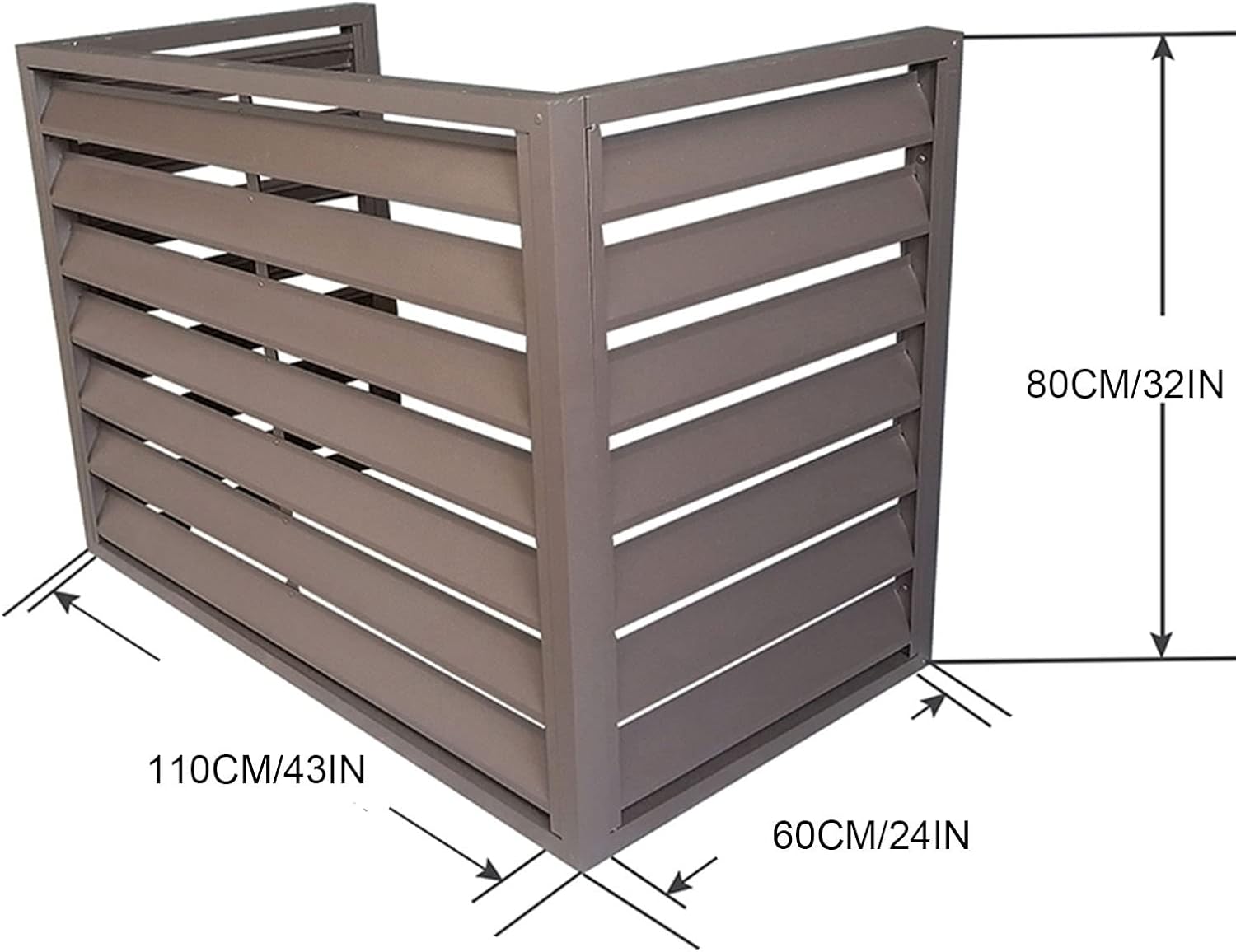 GENERIC Couvercle De Climatiseur Extérieur En Aluminium Pour Pompe à Chaleur - Clôture Décorative Pour Unité De Climatisation - Résistant Aux Intempéries - Solution Cachette Pour Climatiseur Domestique