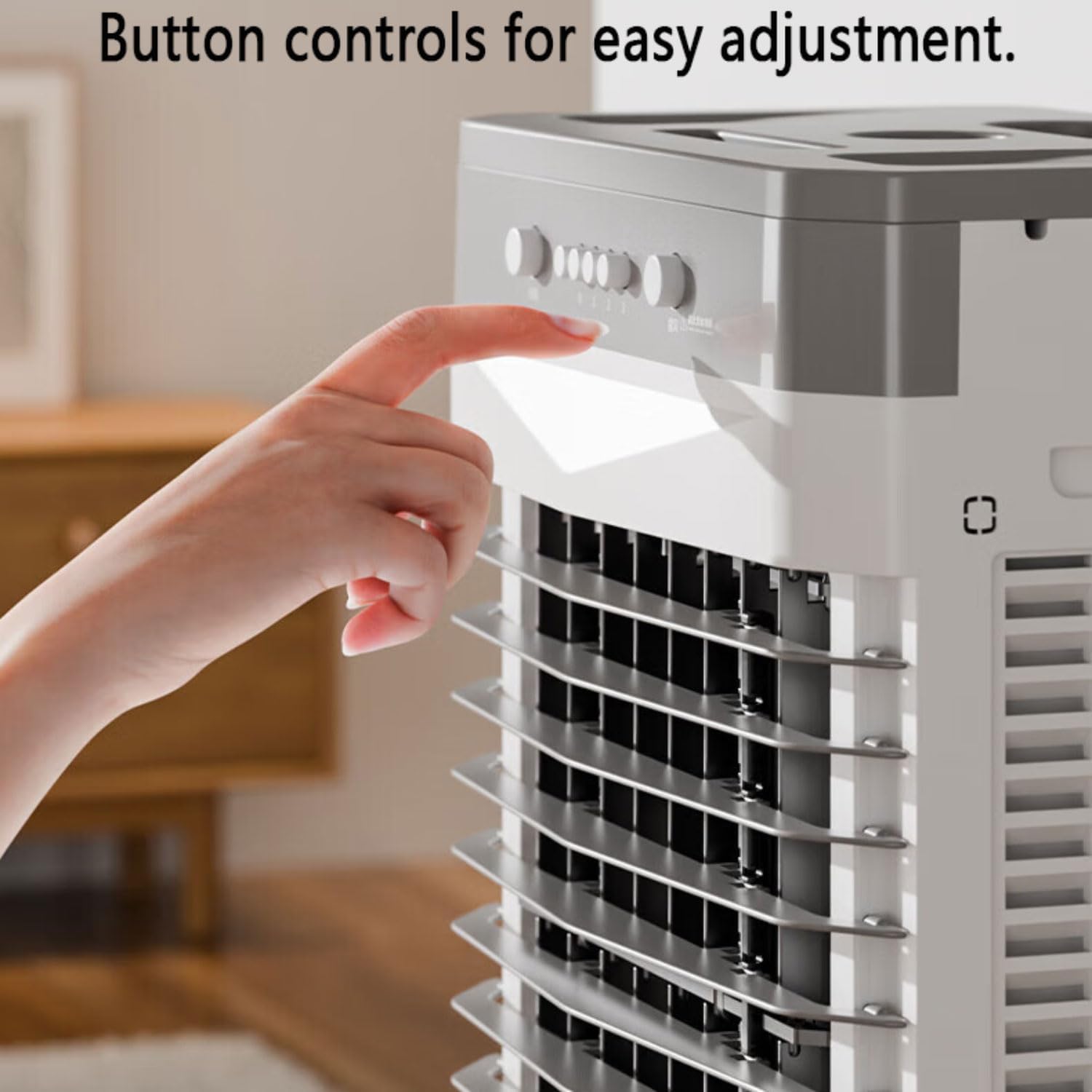 GENERIC Climatiseurs Portables Sans Fenêtre De Refroidisseur D'air Par évaporation Avec 4 Ventilateurs De Refroidissement De Boîte à Glace Qui Soufflent L'air Froid 3 Vitesses 3 Modes 60°Oscillation Swamp Ref