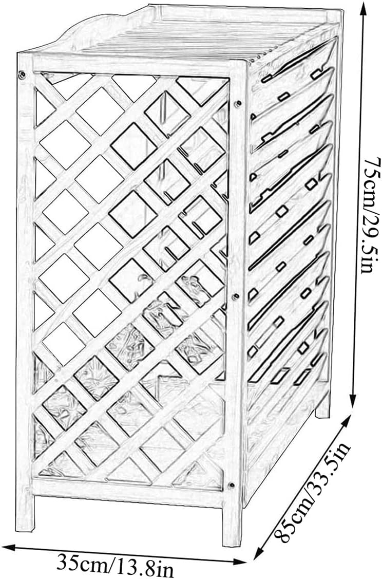 Clôture De Confidentialité En Bois Pour Climatiseur, Housse De Climatiseur De Jardin En Bois Massif, Support De Fleurs Dissimulé Pour L'extérieur, Pompes à Chaleur Décoratives