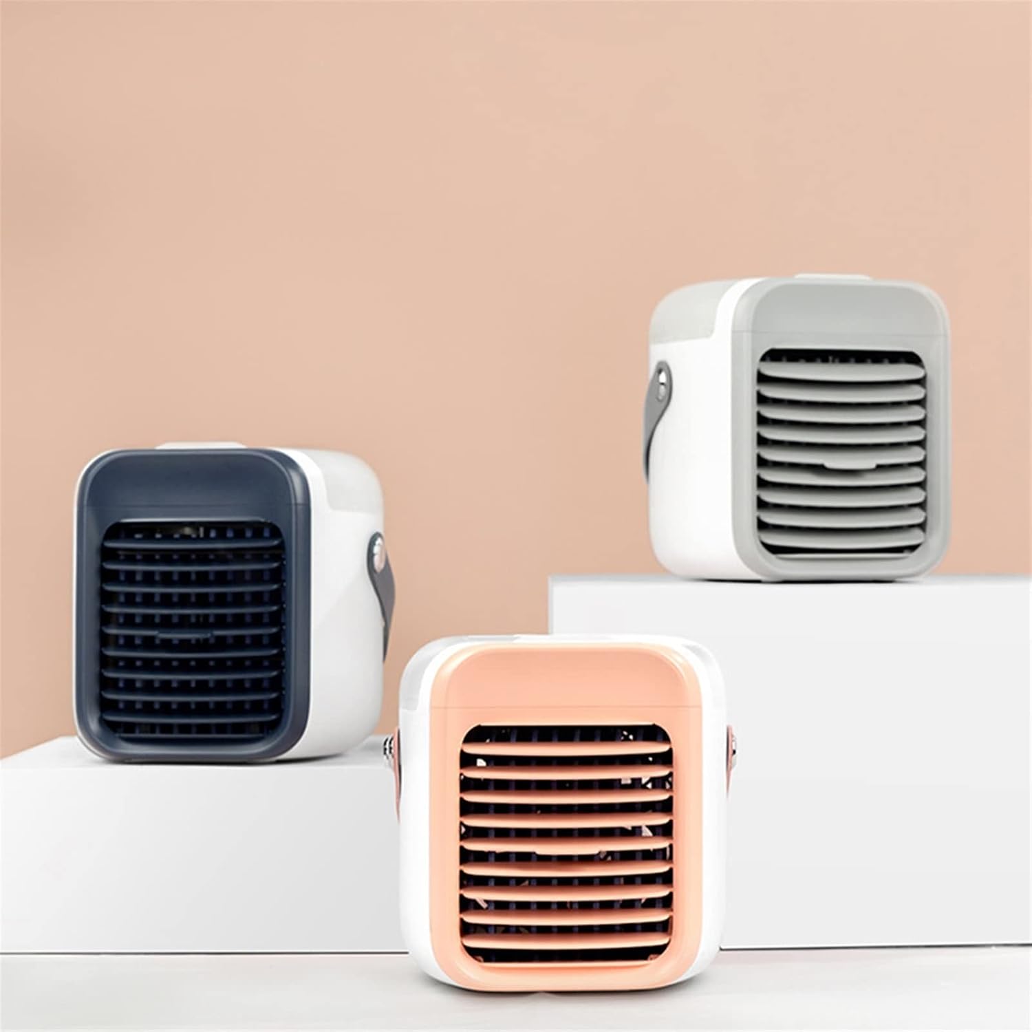  DieffematicKTY Climatiseur Mobile Air Conditioning Small Table Top Air Cooler Charging Table Top Cooling Humidification Night Light Air Conditioning (Color : White)