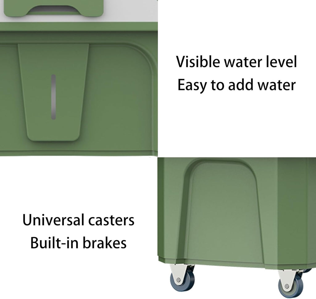  Refroidisseur D'air Par Évaporation Industriel, Climatiseurs Sans Fenêtre Avec Grand Réservoir D'eau Et 4 Blocs De Glace, Refroidisseur De Marais Portable Pour Garage Et Terrasse