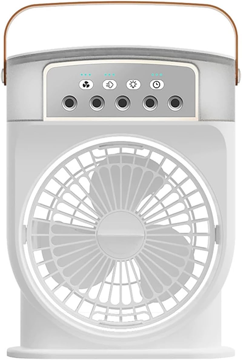  Mini Climatiseur Mobile Sans Évacuation, Ventilateur Brumisateur | Portable Silencieux Rechargeable Type-C Humidificateur Avec Minuterie 3 Vitesses 3 Niveaux De Brume Idéal Pour Chambre Bureau