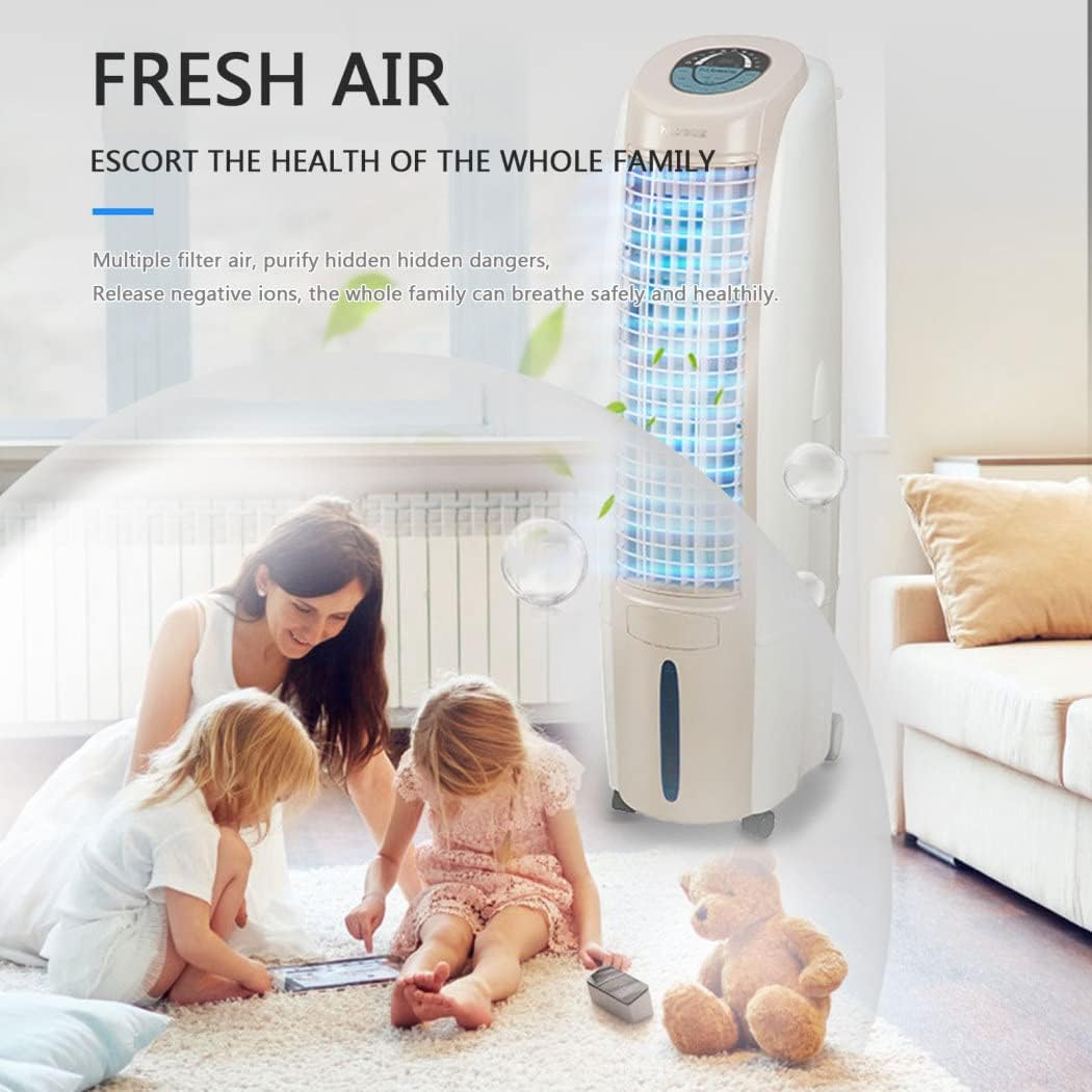  Refroidisseur D'air Mobile 30L, 3 En 1 Climatiseur Portable Ventilateur Purificateur Humidificateur Avec Roues, Ventilateur Purificateur Humidificateur Silencieux 3 Vitesses, Pour Maison