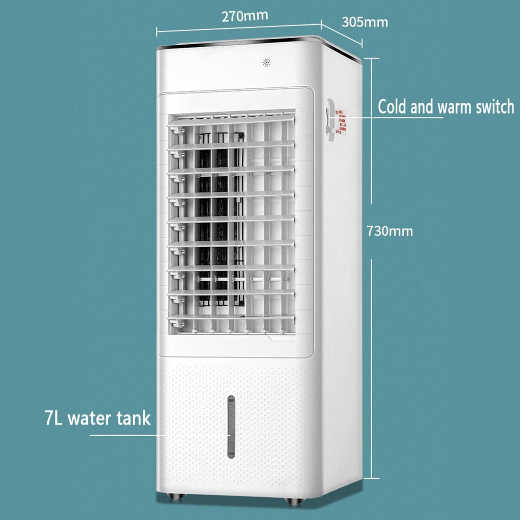 GENERIC Refroidisseur D'évaporation 7L Efficace Sur L'énergie Avec Packs De Glace, 3 Vitesses, Minuterie 12H, Ventilateur De Climatiseur Portable Silencieux Pour Le Bureau à Domicile, Roues De Mobilité Facile